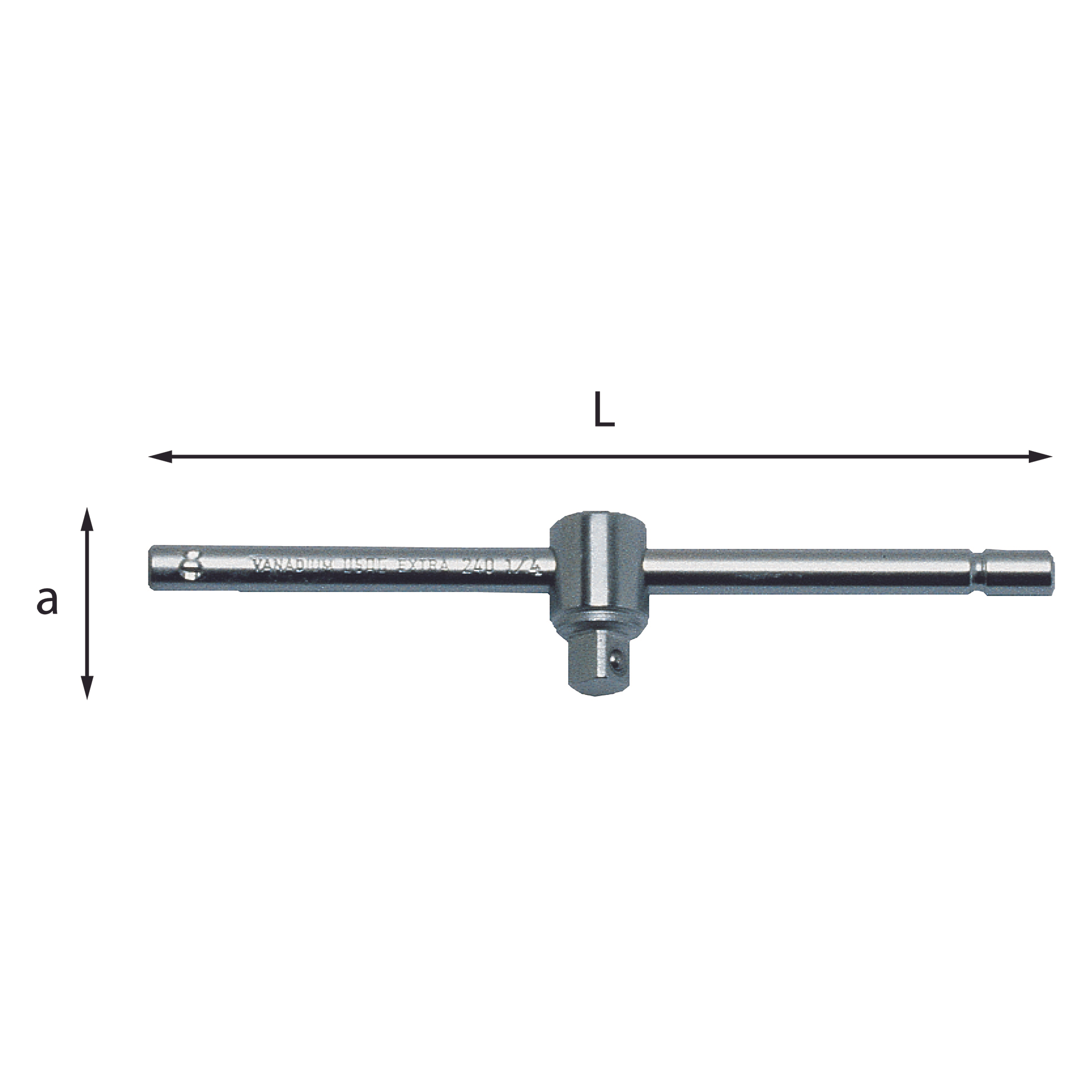 Leva a T L. 280mm attacco quadro scorrevole a 45mm - Usag 240 1/2 N