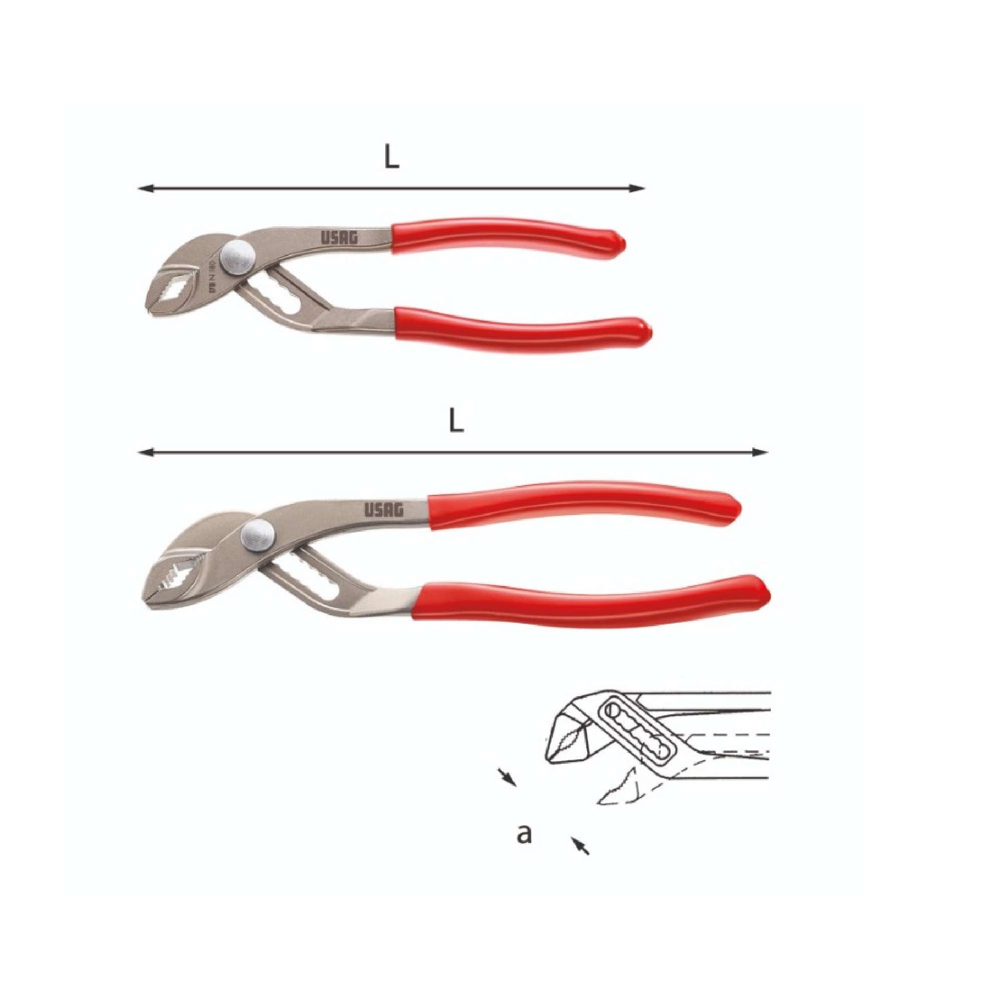 Pinza regolabile a cerniera sovrapposta 180mm - Usag 178 N U01780011