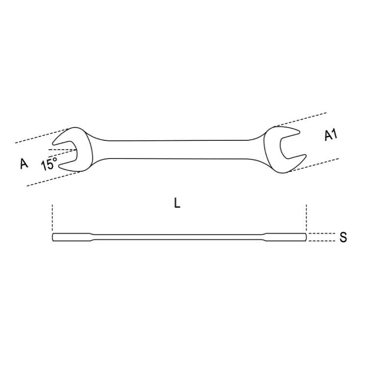 Chiavi a forchetta 6x8mm doppie cromate ingombro delle teste ridotto - Beta 55 6X8