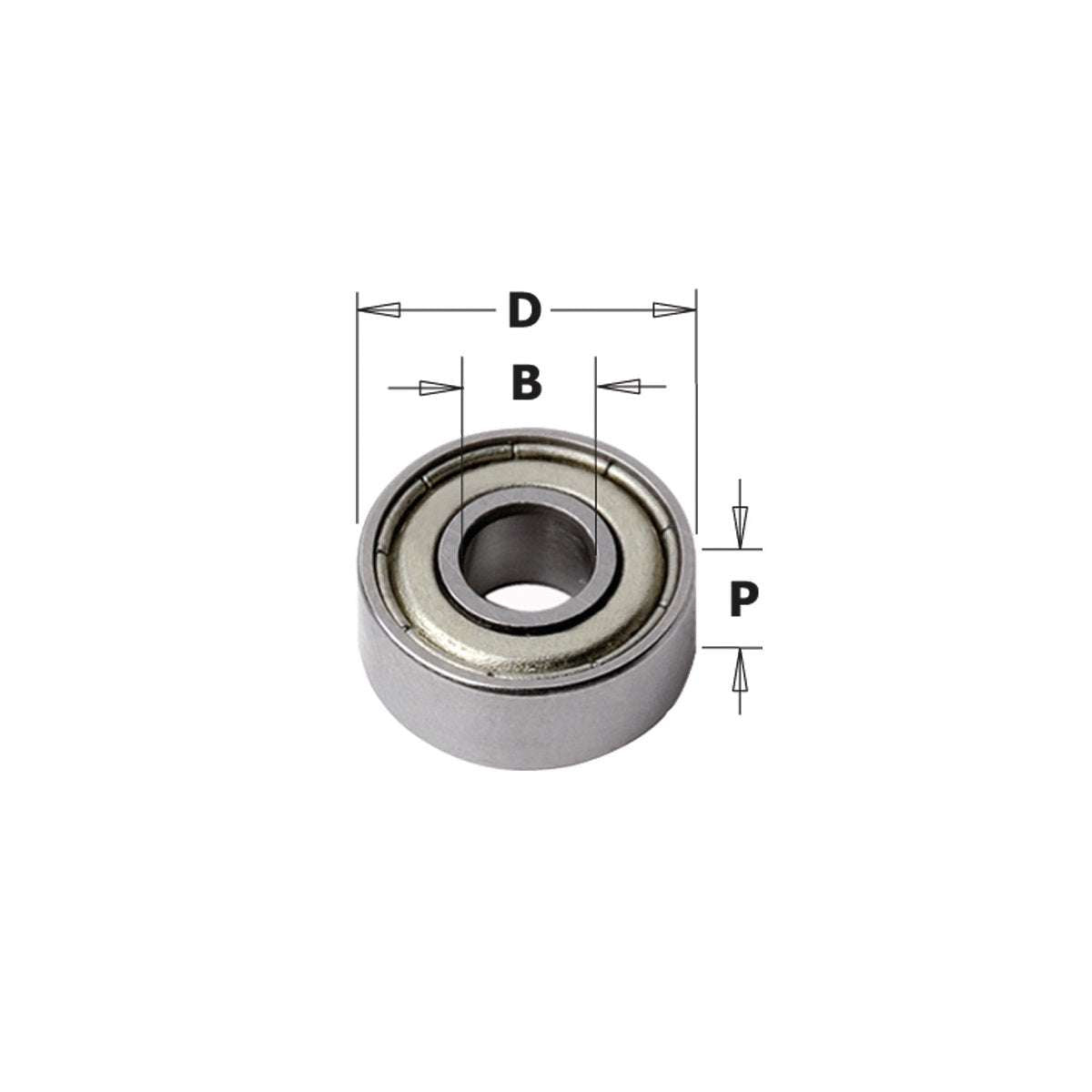 Cuscinetto di ricambio in acciaio per fresa, diametro 9,5 mm - CMT 791.002.00