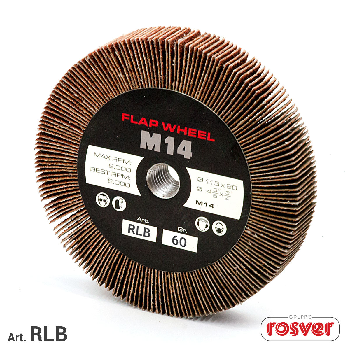 Ruota lamellare con foro filettato RLB D125xH.20 F.M14 Rosver - Conf.5pz