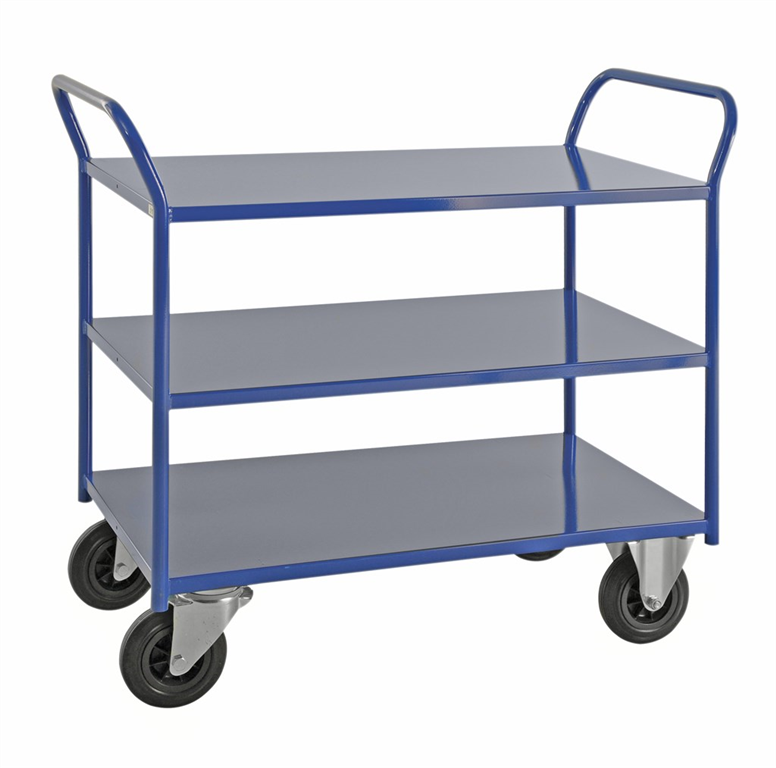 Carrello robusto in lamiera 3 ripiani Blu KM4169-B Kongamek