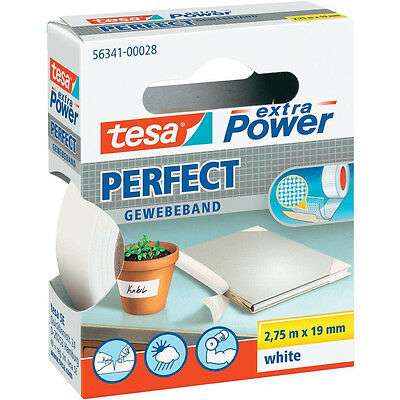 Nastro adesivo 19mmX2,75m telato bianco EXTRA POWER PERFECT TESA 56341