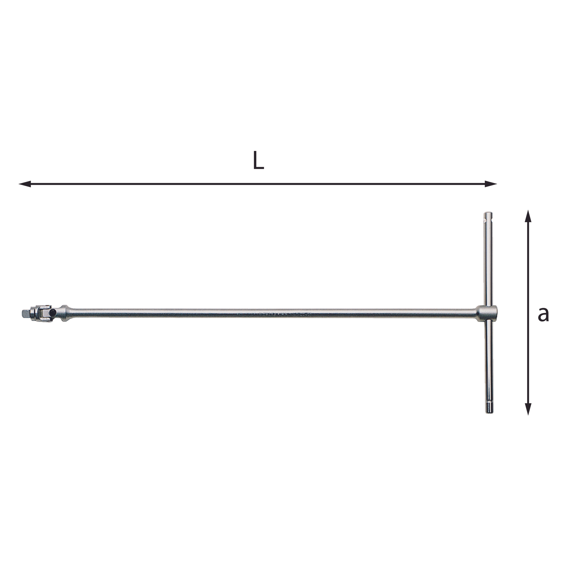 Chiave a T con attacco quadro snodato 500mm - Usag U02730203 273 1/2 Q