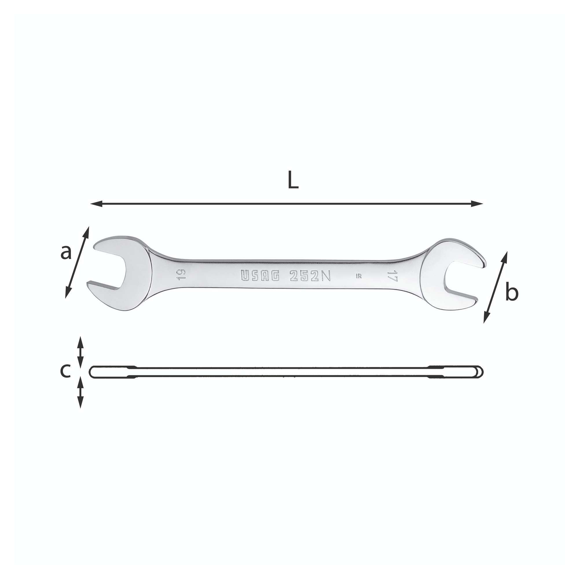 Chiavi a forchetta L. 318mm 30x32mm - Usag 252 N