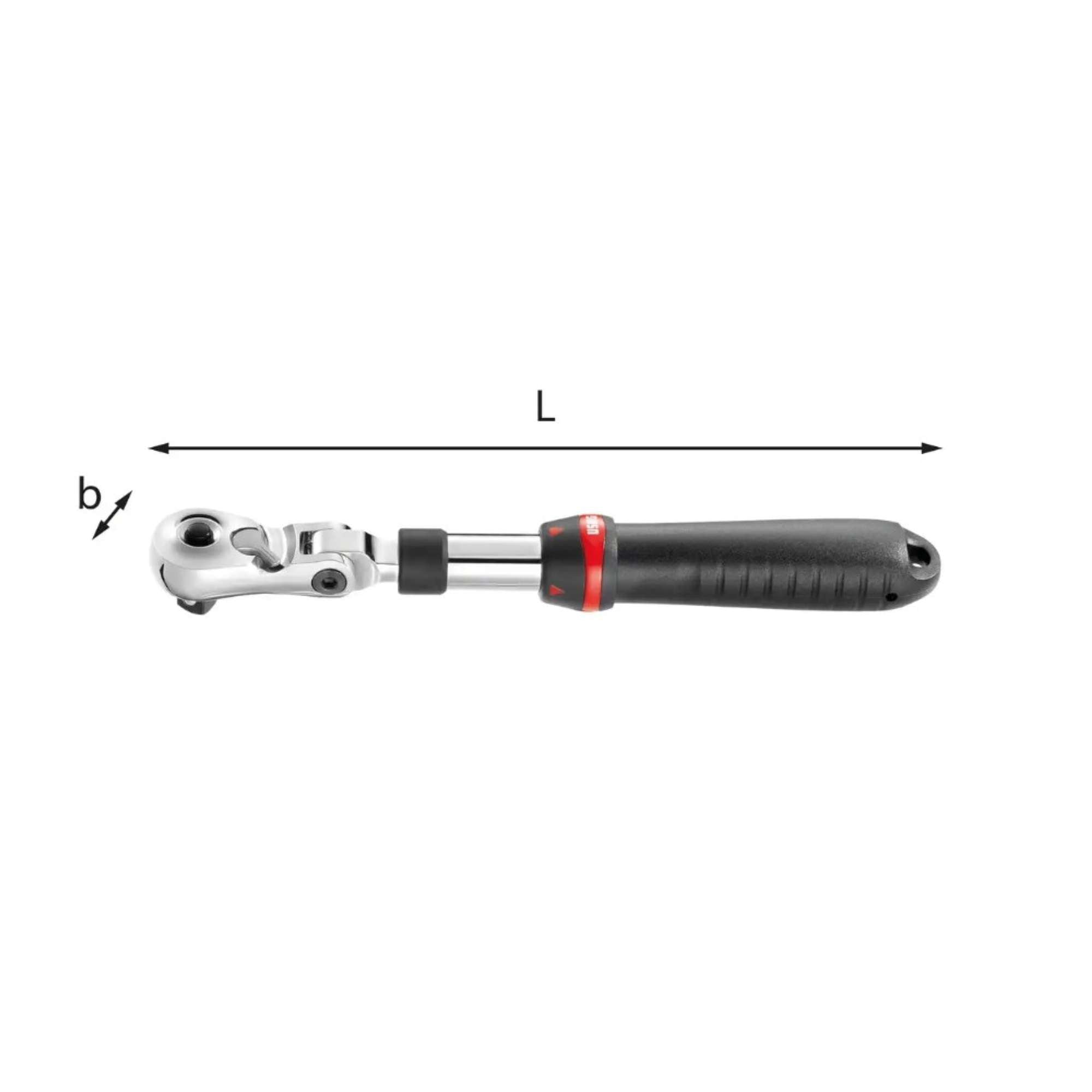 Cricchetto telescopico con testa snodata L.min 304 L.max 437mm - 237 FB 1/2 Usag