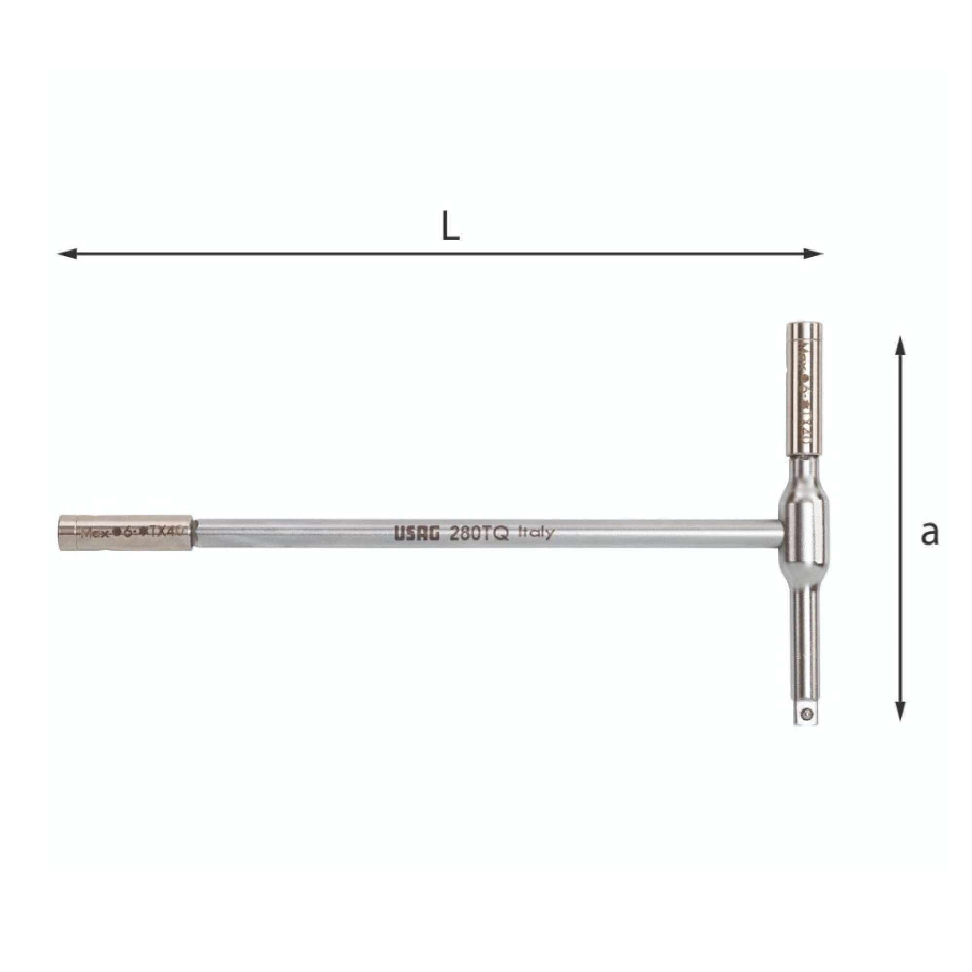 Chiave a T portainserti L.210mm - Usag U02800800 280 TQ