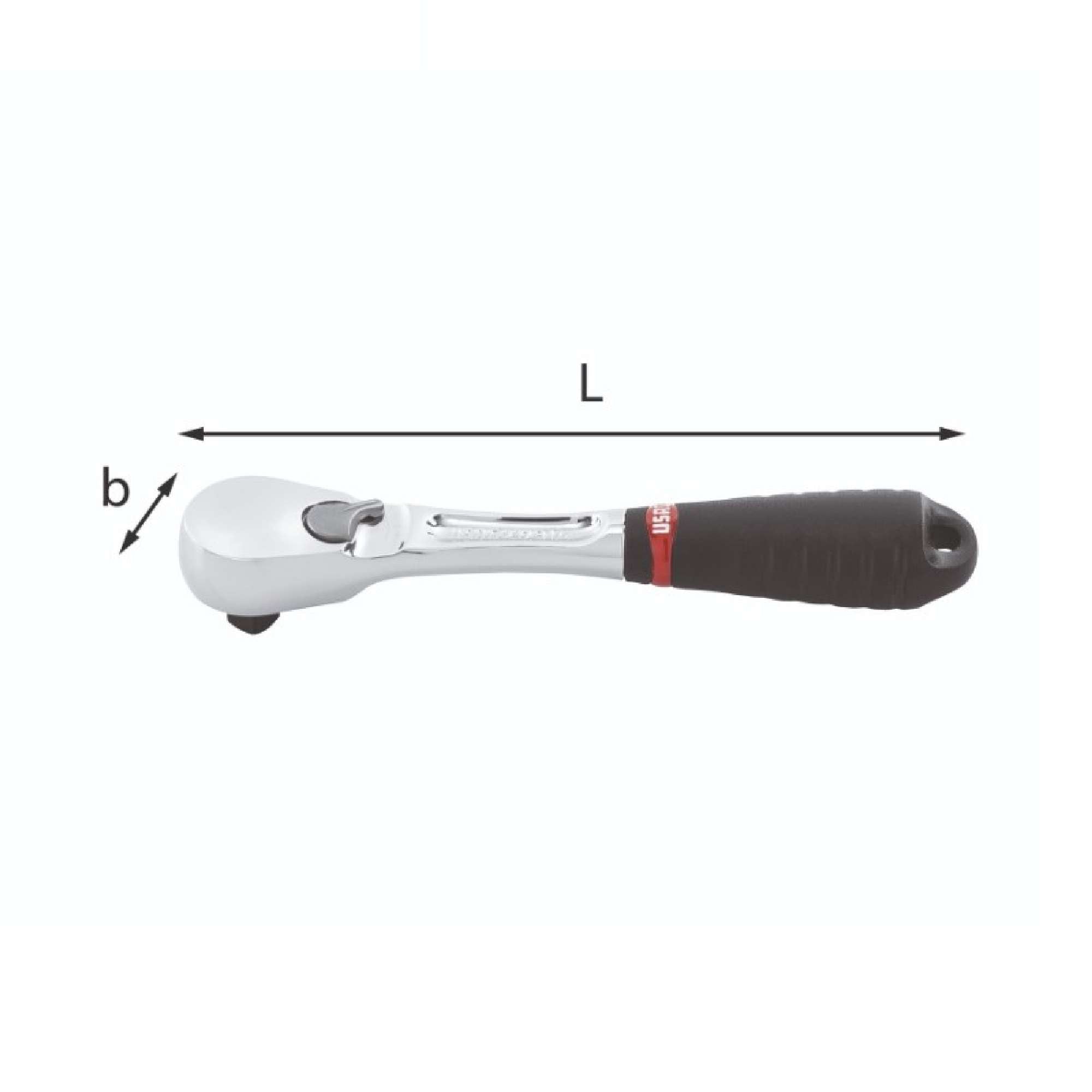 Cricchetto reversibile con meccanismo sigillato 120mm - Usag 237 B 1/4 U02370112