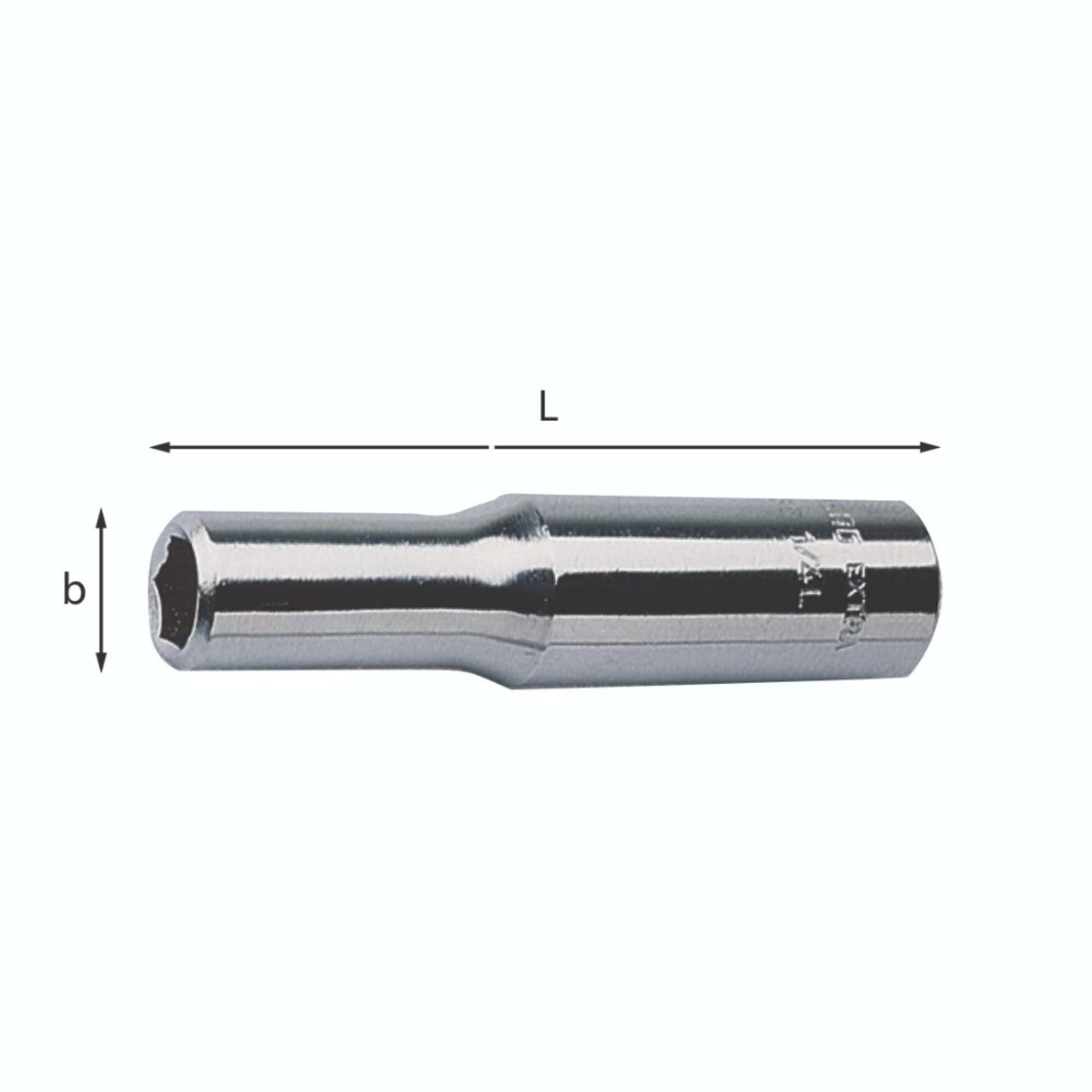 Chiavi a bussola lunghe con bocca esagonale 5mm - Usag 235 1/4 EL U02350534