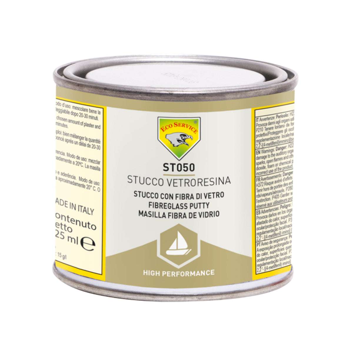 Stucco Vetroresina 125ml per riparare e assemblare materiali in fibra di vetro